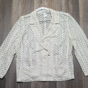 Alberto Makali White Lace Blazer